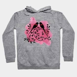 Elegant Silhouette Lovebirds Hoodie